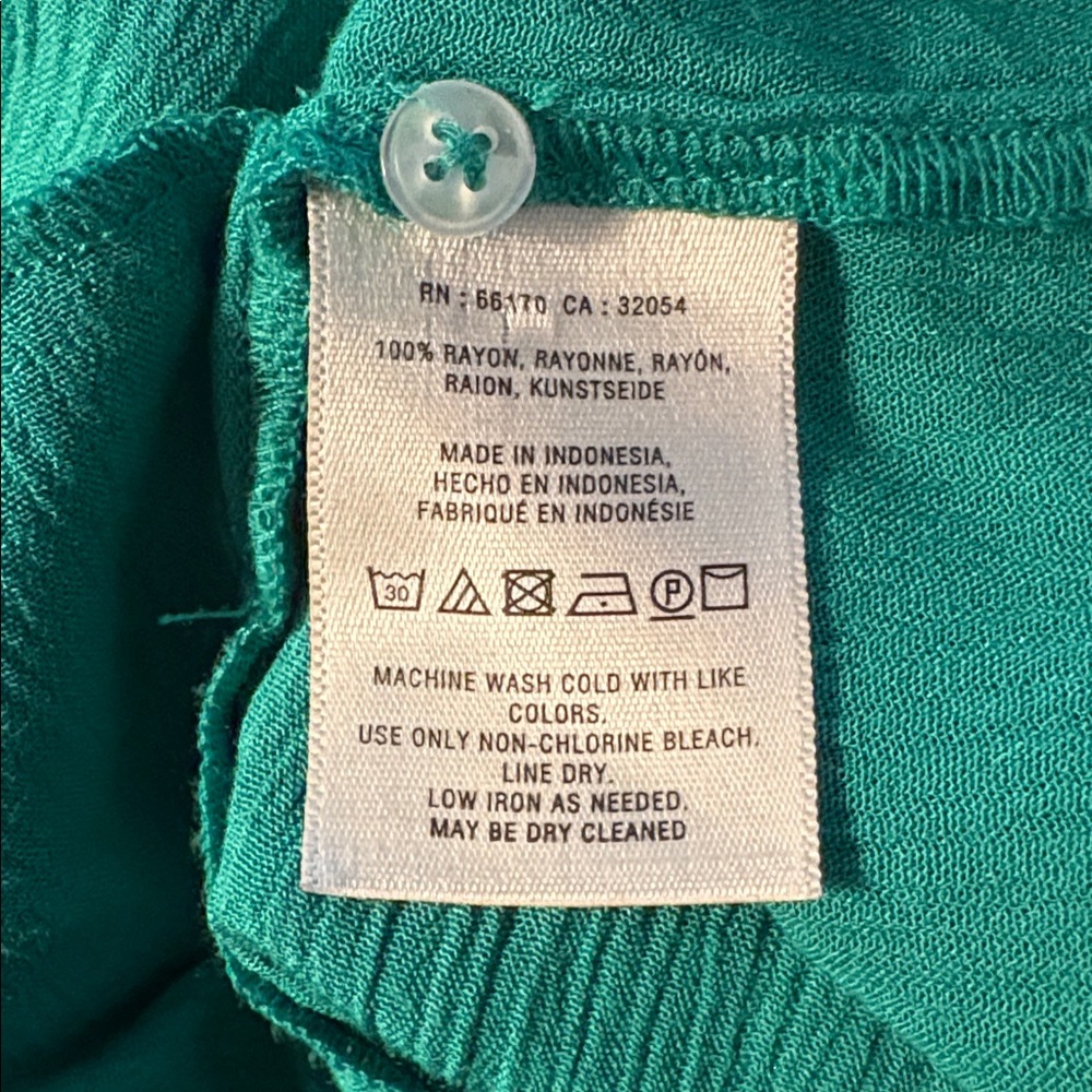 Anthropologie Vanessa Virginia Green Button-Down Tunic Top - Picture 3 of 3